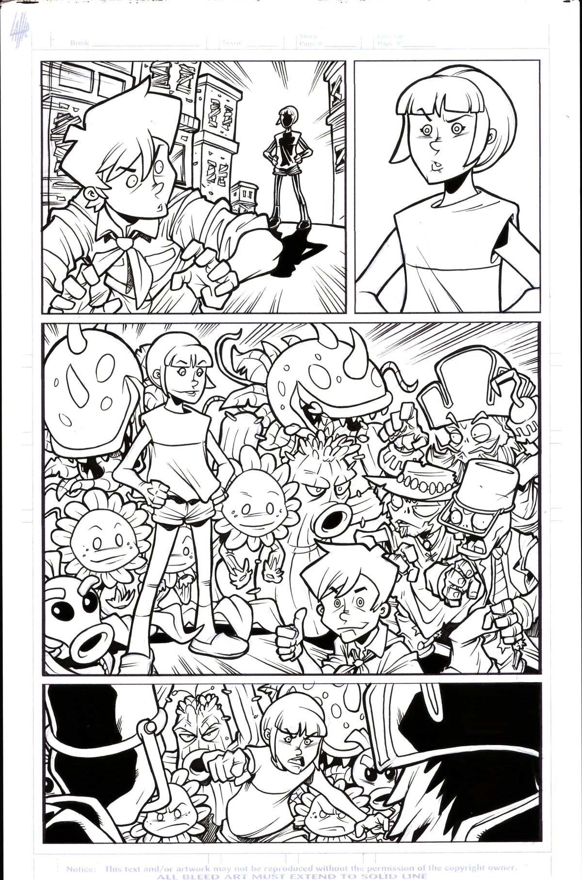 Plants vs. Zombies Garden Warfare Vol. 2 page 13 original comic art by Tim Lattie, Dark Horse