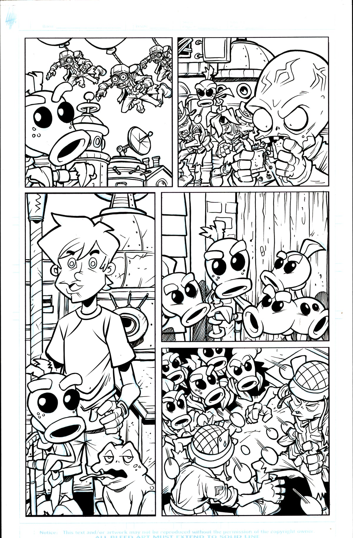 Plants vs. Zombies Garden Warfare Vol. 2 page 32 original comic art by Tim Lattie, Dark Horse