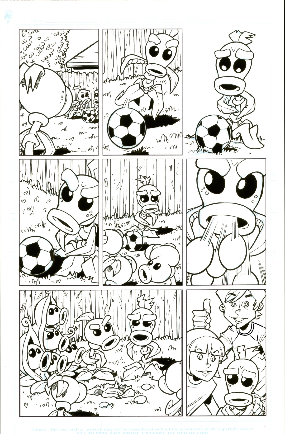 Plants vs. Zombies Garden Warfare Vol. 2 page 33 original comic art by Tim Lattie, Dark Horse