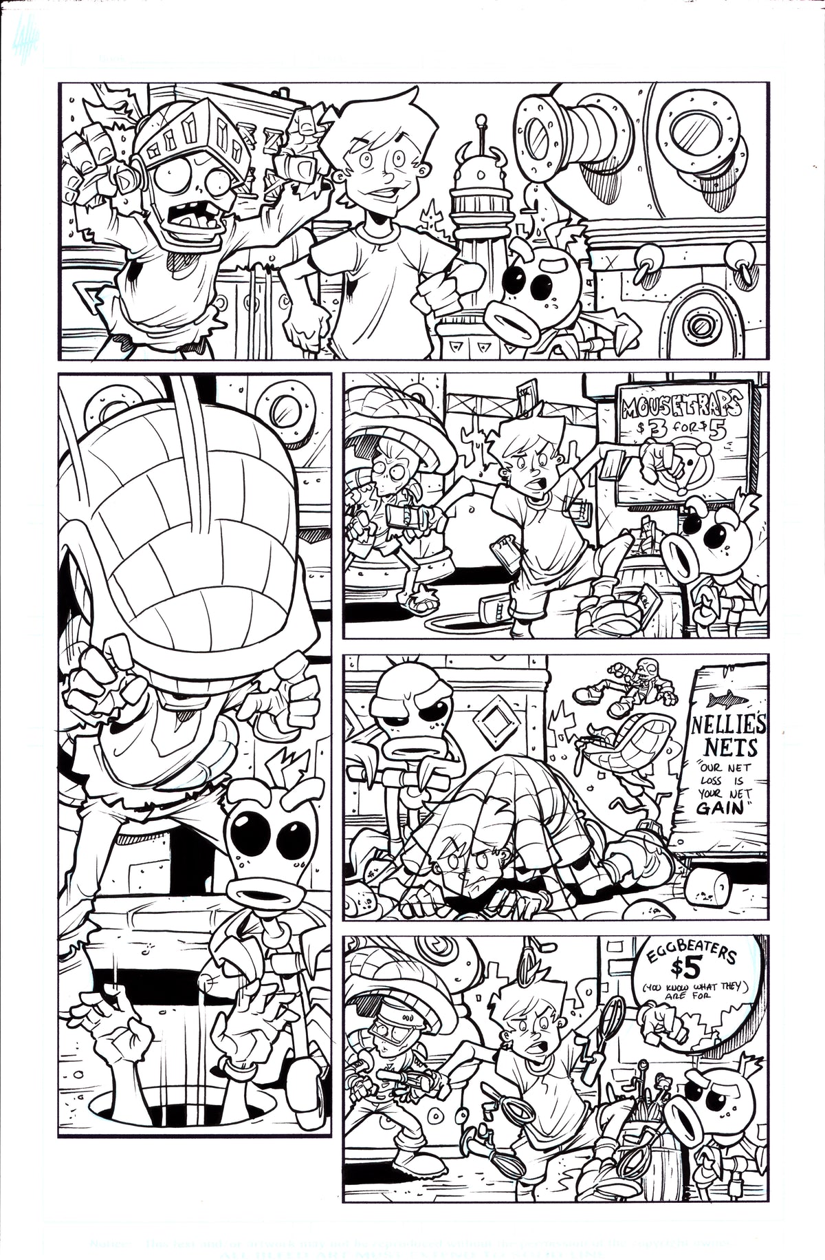 Plants vs. Zombies Garden Warfare Vol. 2 page 37 original comic art by Tim Lattie, Dark Horse