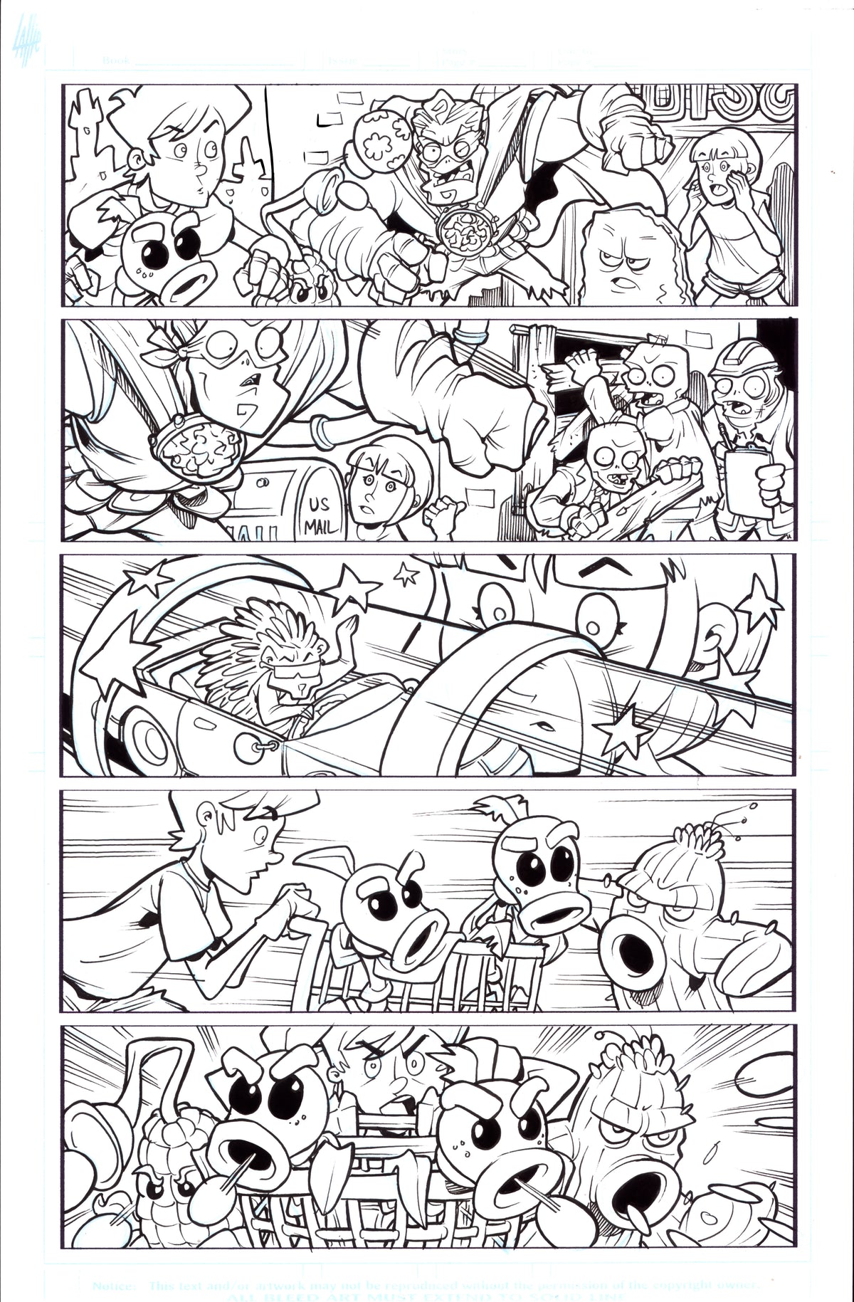 Plants vs. Zombies Garden Warfare Vol. 2 page 38 original comic art by Tim Lattie, Dark Horse