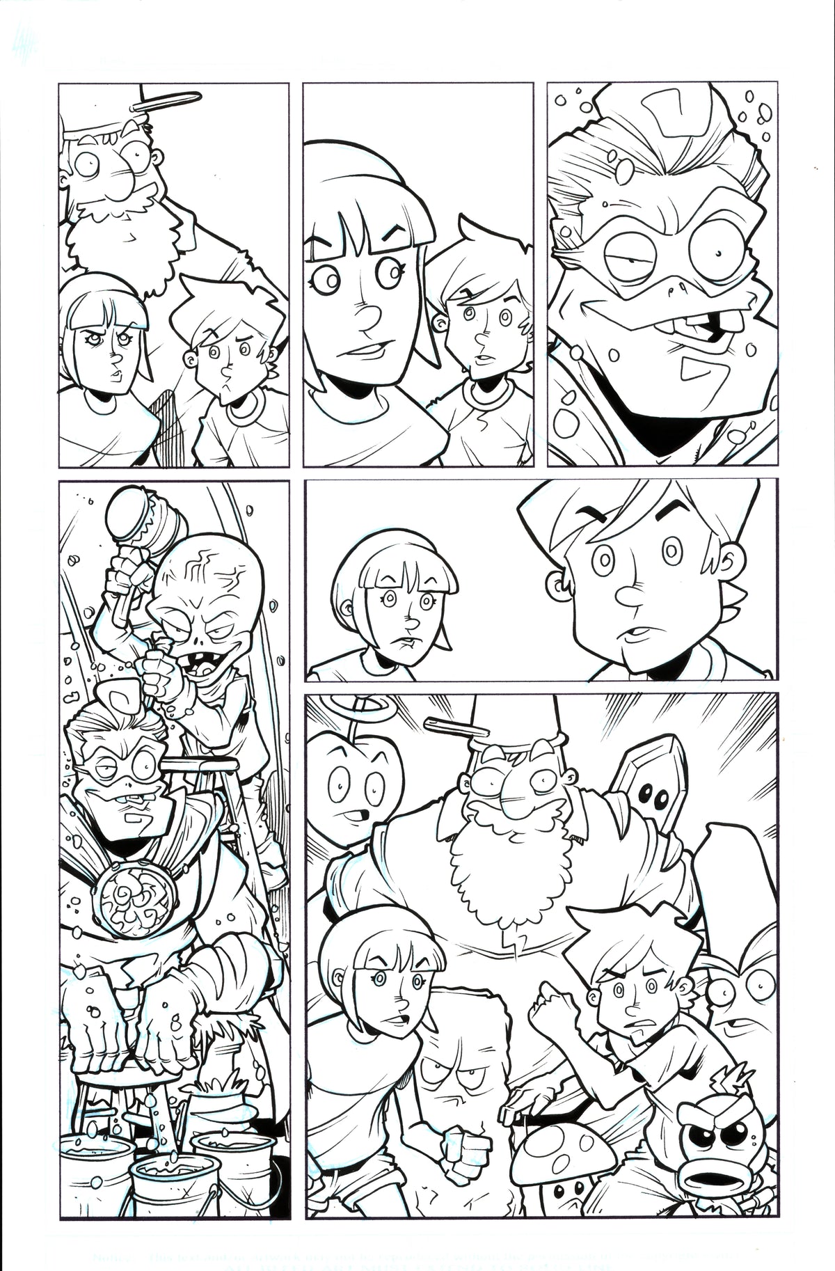 Plants vs. Zombies Garden Warfare Vol. 2 page 51 original comic art by Tim Lattie, Dark Horse
