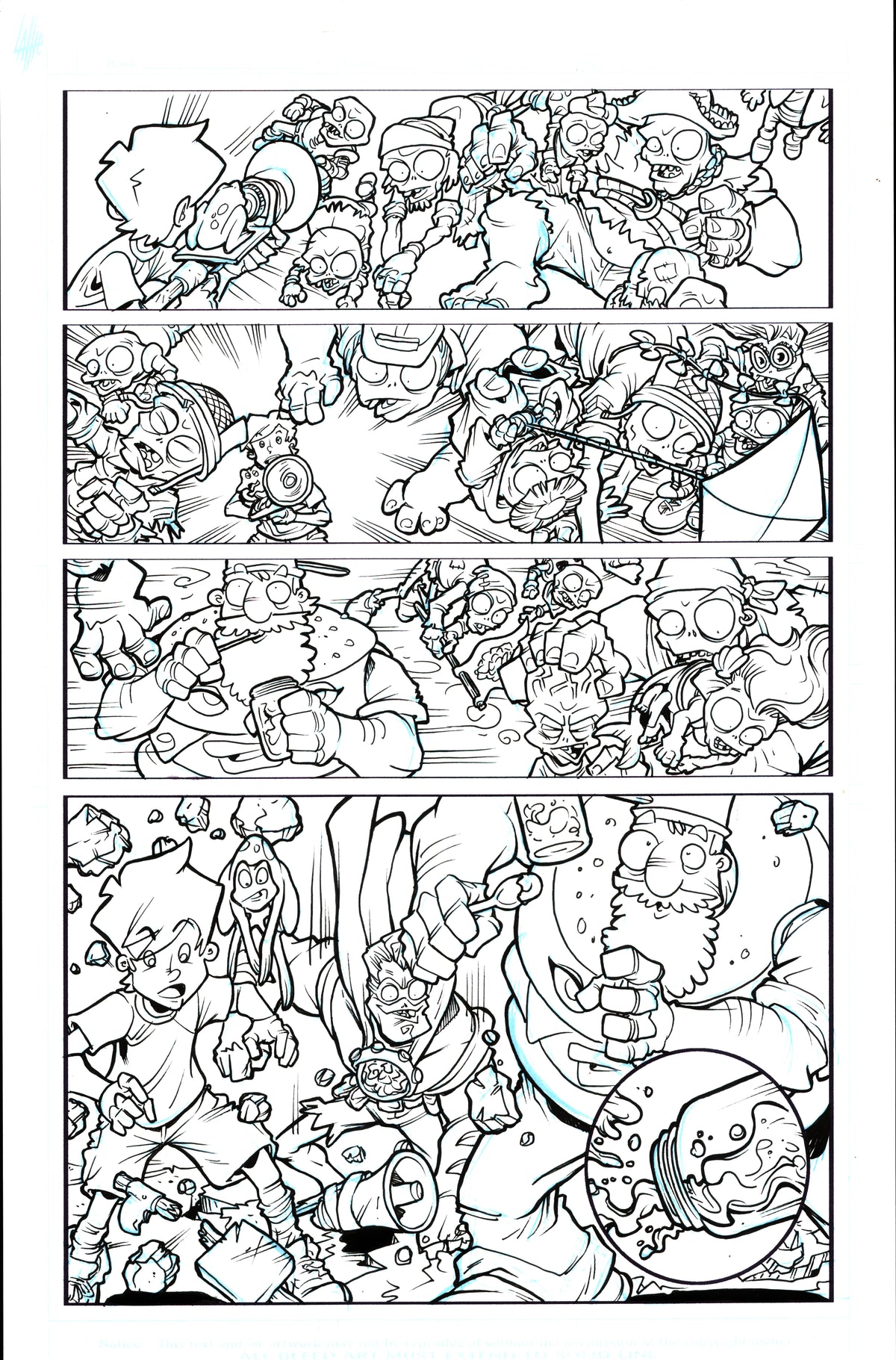 Plants vs. Zombies Garden Warfare Vol. 2 page 68 original comic art by Tim Lattie, Dark Horse