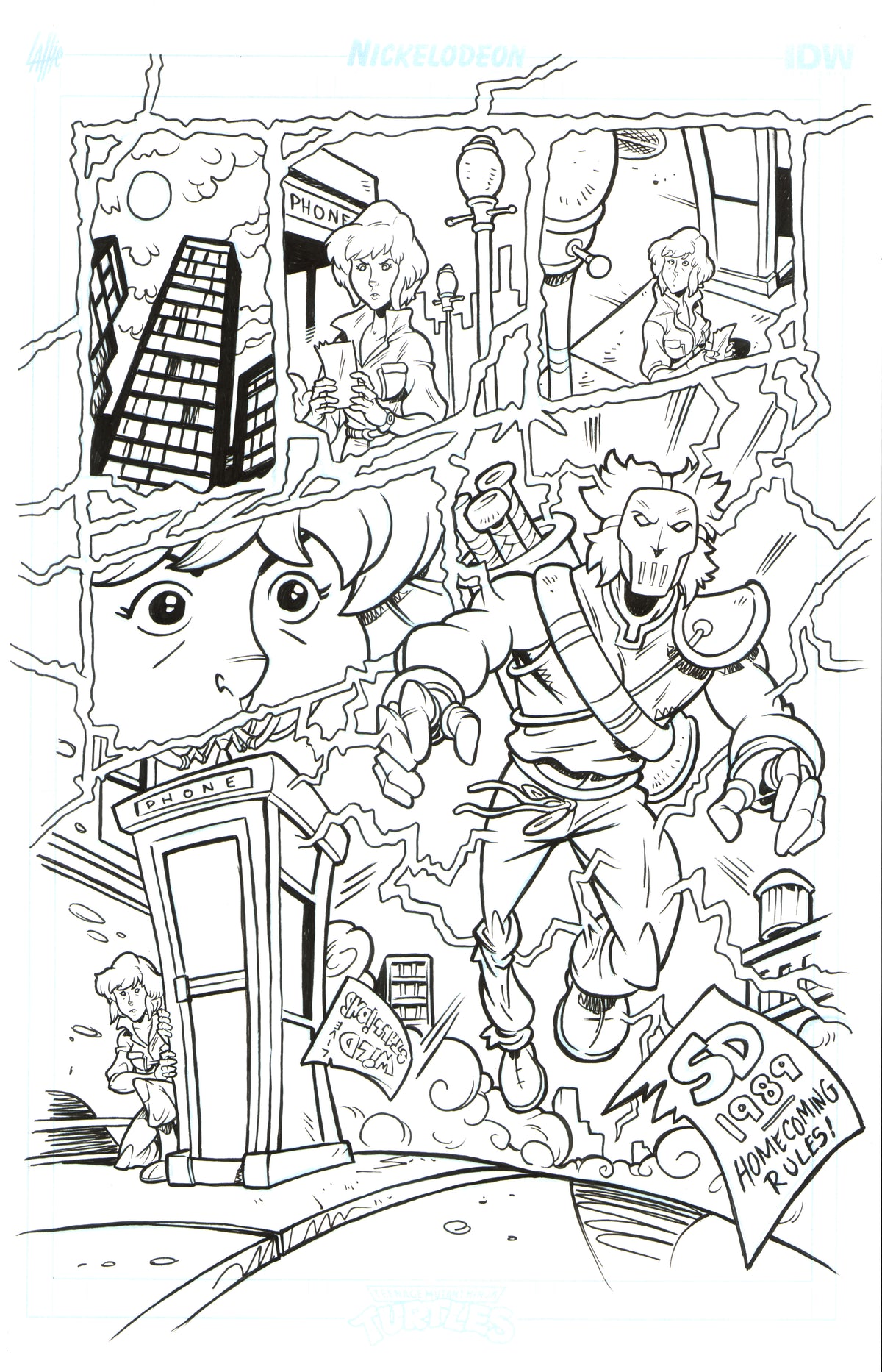 TMNT Saturday Morning Adventures #3 page 6 original comic art by Tim Lattie