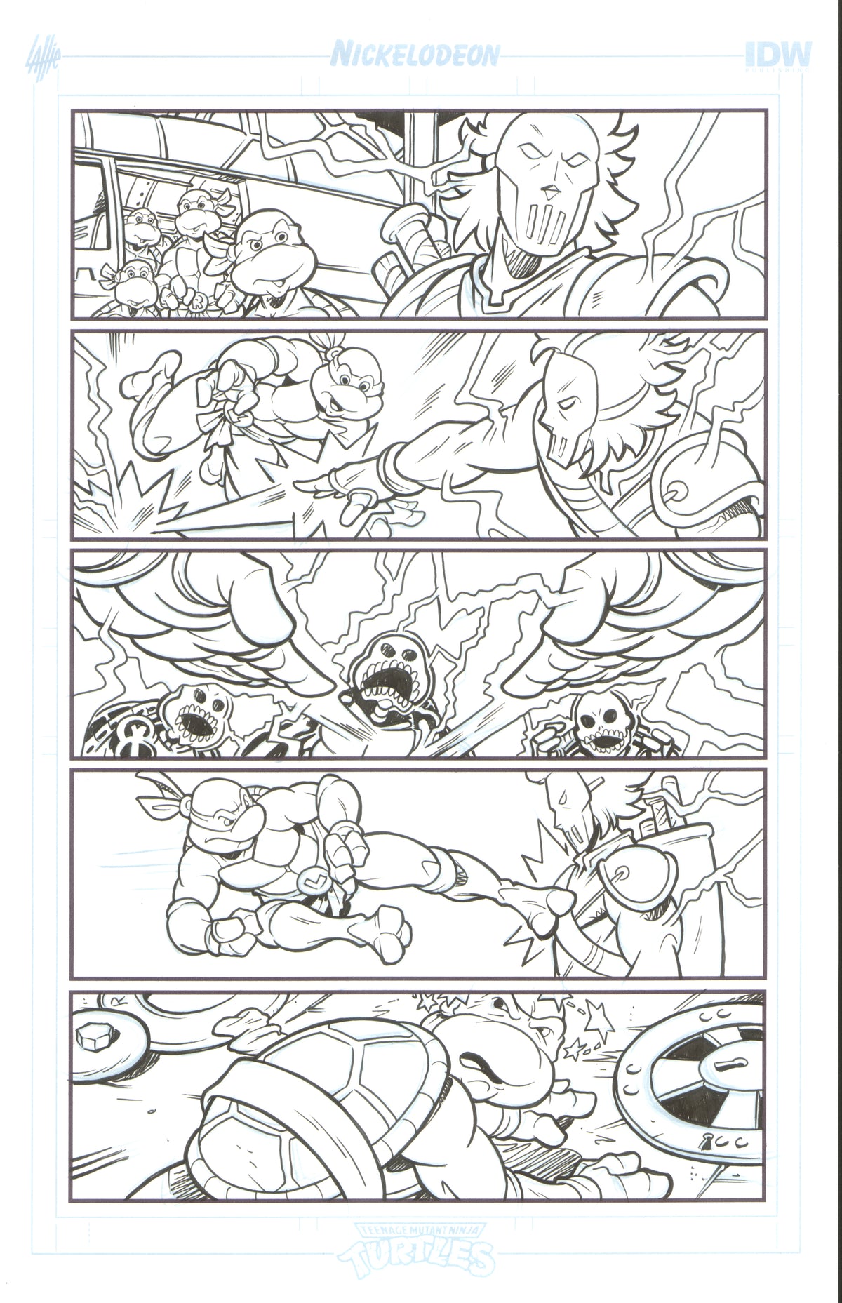 TMNT Saturday Morning Adventures #3 page 10 original comic art by Tim Lattie