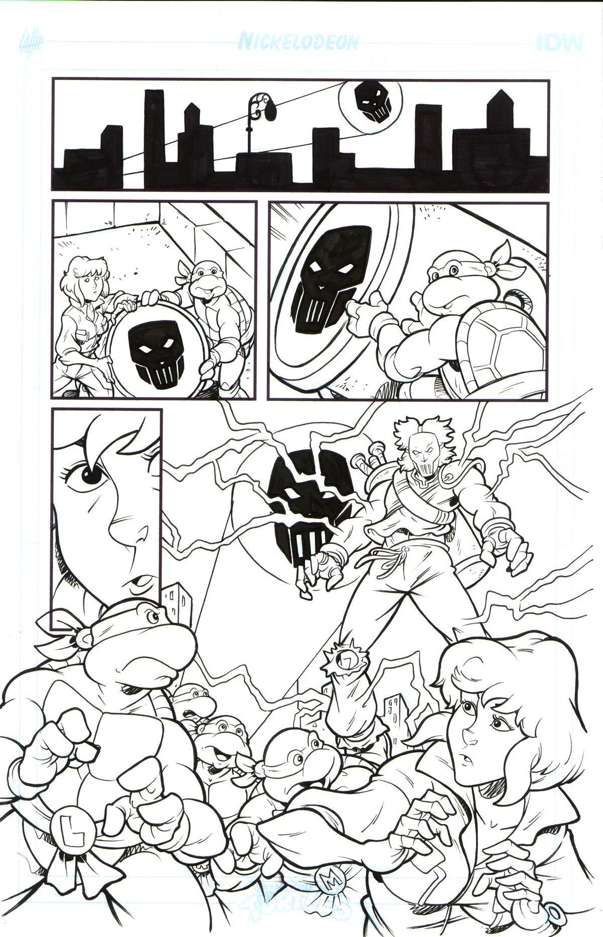 TMNT Saturday Morning Adventures #3 page 14 original comic art by Tim Lattie