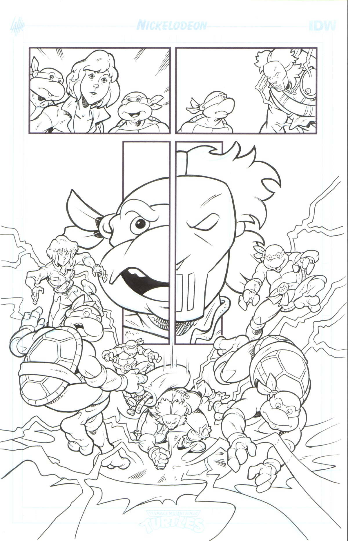 TMNT Saturday Morning Adventures #3 page 15 original comic art by Tim Lattie