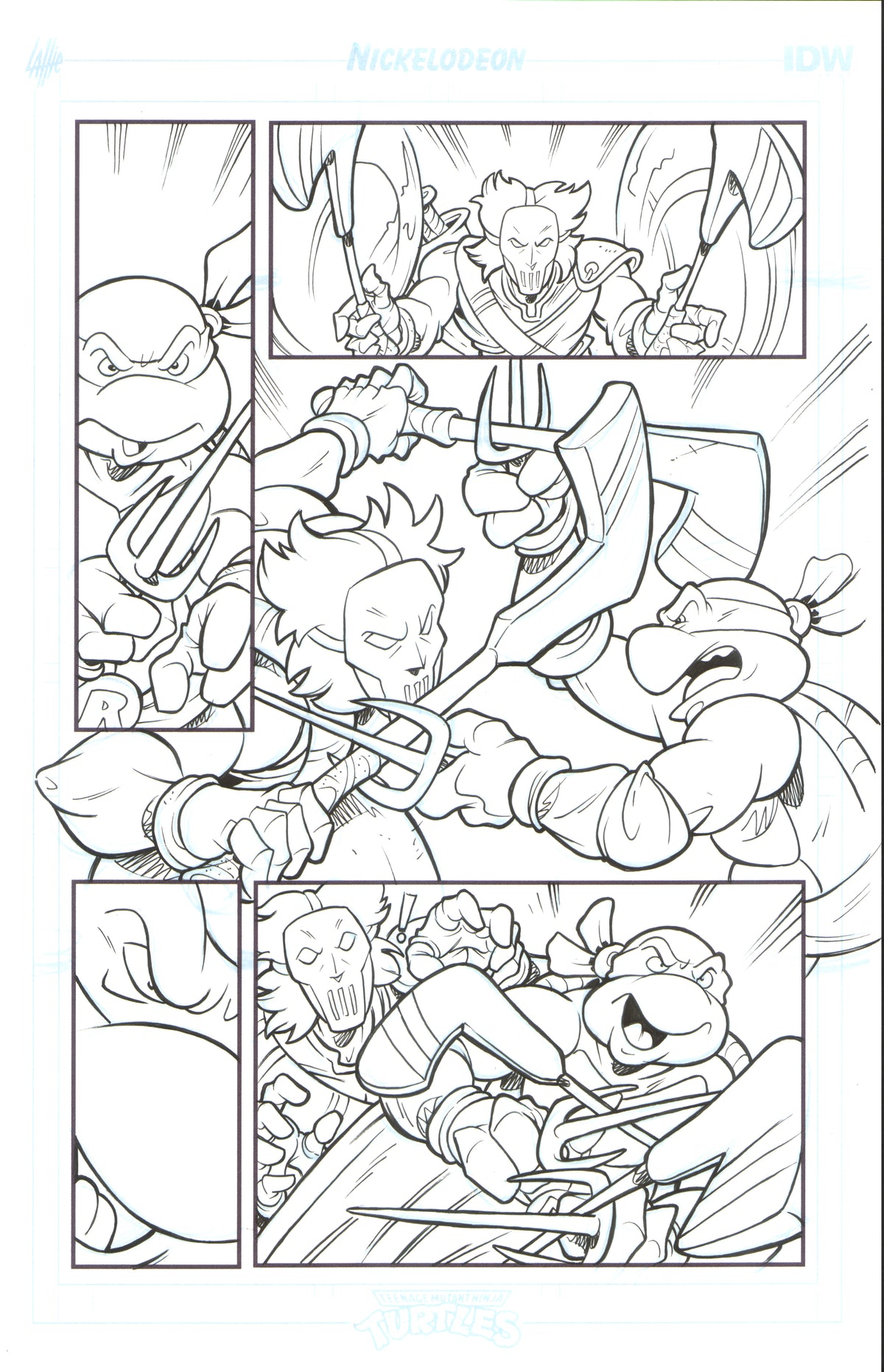 TMNT Saturday Morning Adventures #3 page 16 original comic art by Tim Lattie