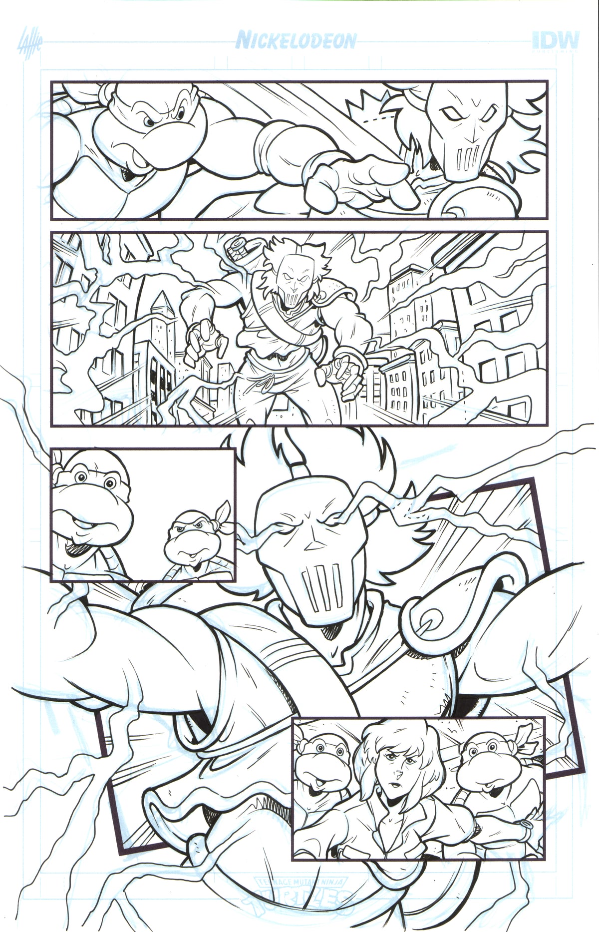 TMNT Saturday Morning Adventures #3 page 18 original comic art by Tim Lattie