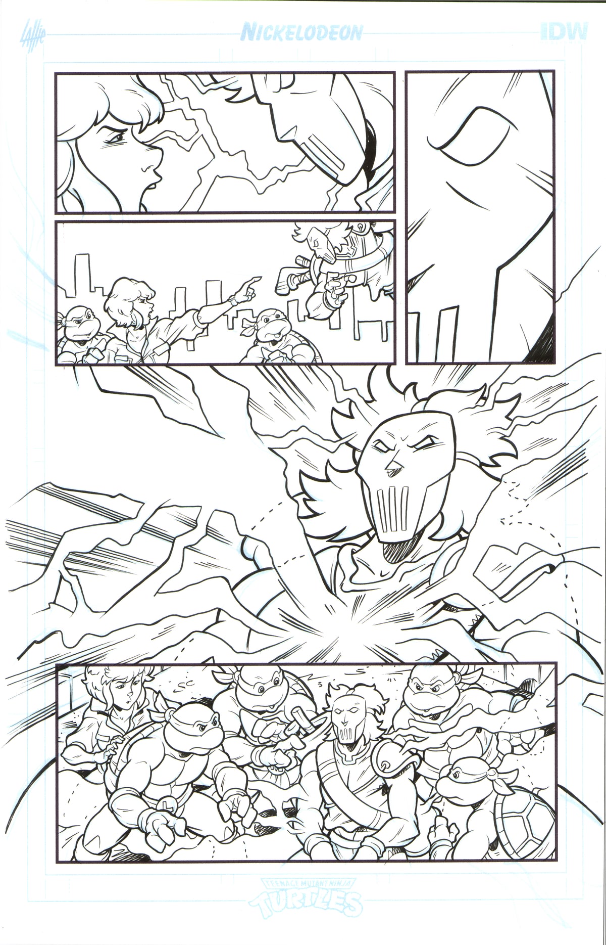 TMNT Saturday Morning Adventures #3 page 19 original comic art by Tim Lattie