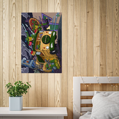 Copy of AU Retro Cartoon Turtle Heroes Action Lattie Art