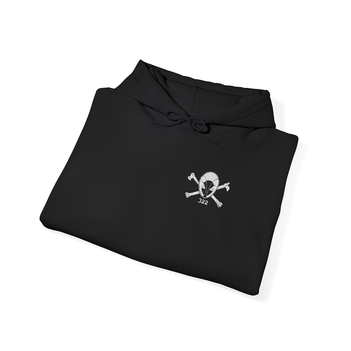 Skull & Crossbones Small Chest Hoodie – Minimal Pirate Graphic Pullover