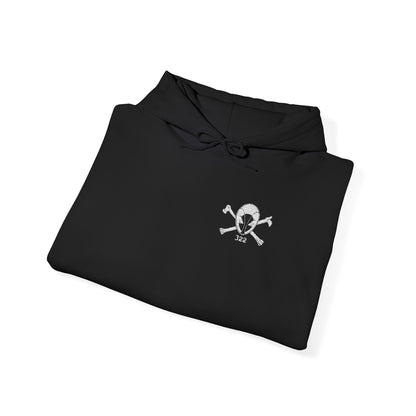 Skull & Crossbones Small Chest Hoodie – Minimal Pirate Graphic Pullover