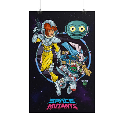 Teenage Mutant Ninja Turtles Retro Action Poster — Rolled Art Print (Ninja Team Collage)