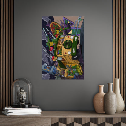 Copy of AU Retro Cartoon Turtle Heroes Action Lattie Art
