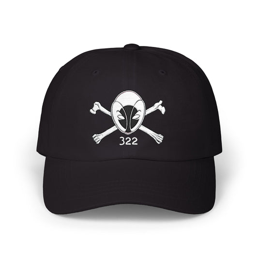 Skull and Bones 322  - Time Kids Book Cap - Embroidered Cotton Black Cap