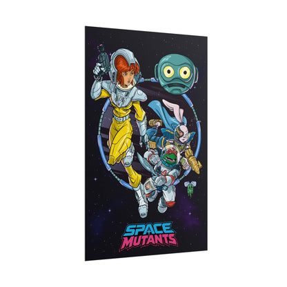 Teenage Mutant Ninja Turtles Retro Action Poster — Rolled Art Print (Ninja Team Collage)