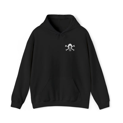 Skull & Crossbones Small Chest Hoodie – Minimal Pirate Graphic Pullover