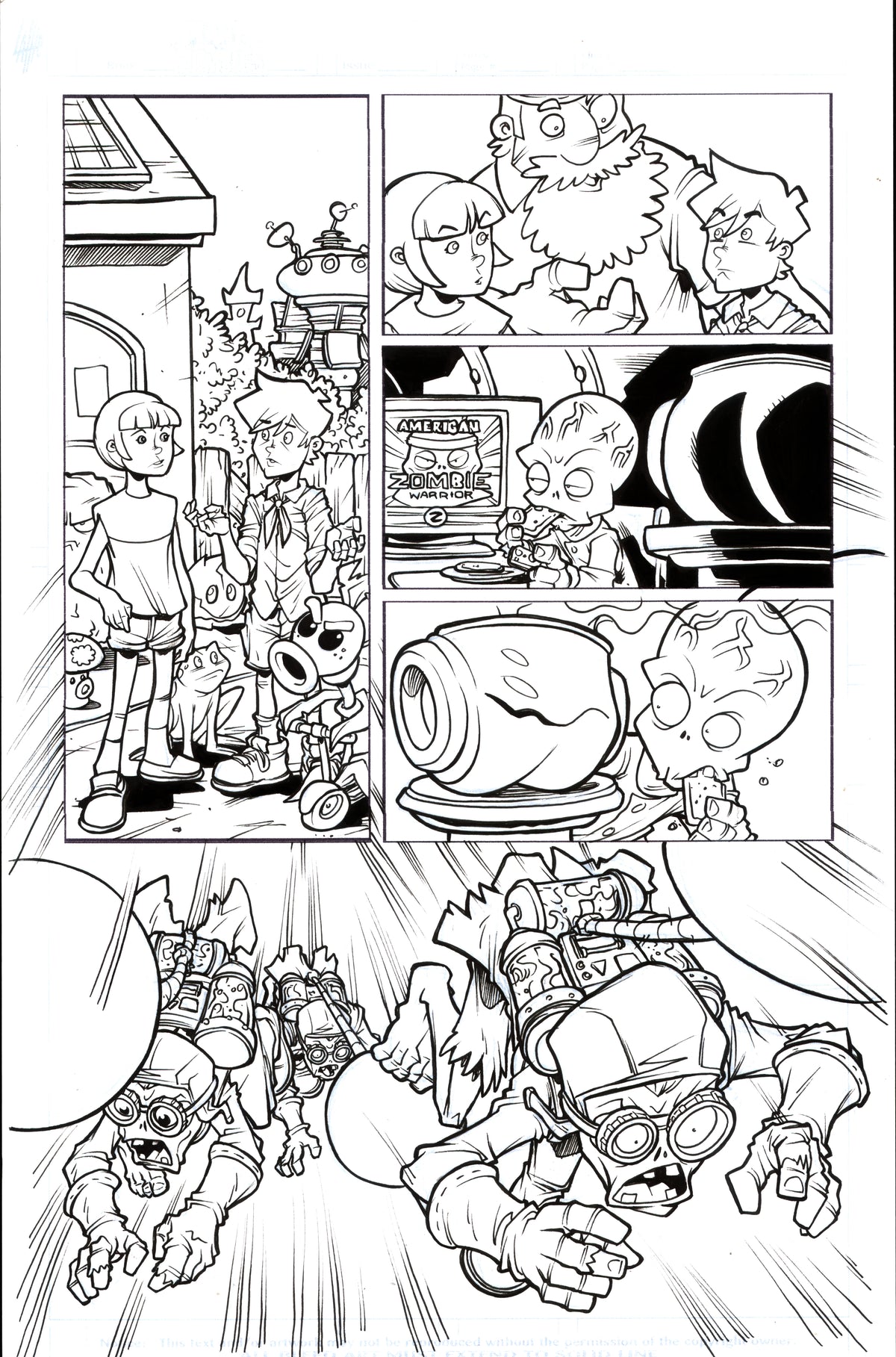 Plants vs. Zombies Garden Warfare Vol. 2 page 15 original comic art by Tim Lattie, Dark Horse