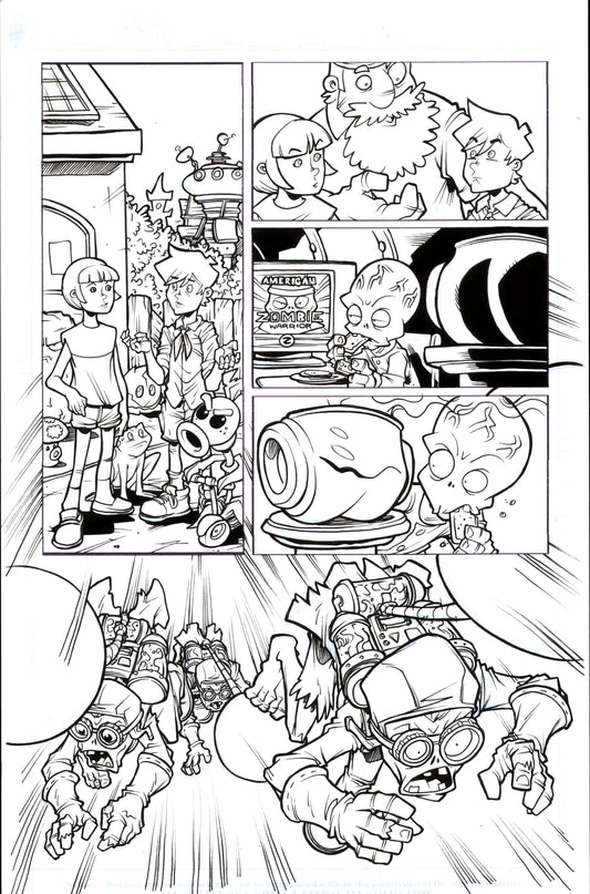 Plants vs. Zombies Garden Warfare Vol. 2 page 15 original comic art by Tim Lattie, Dark Horse