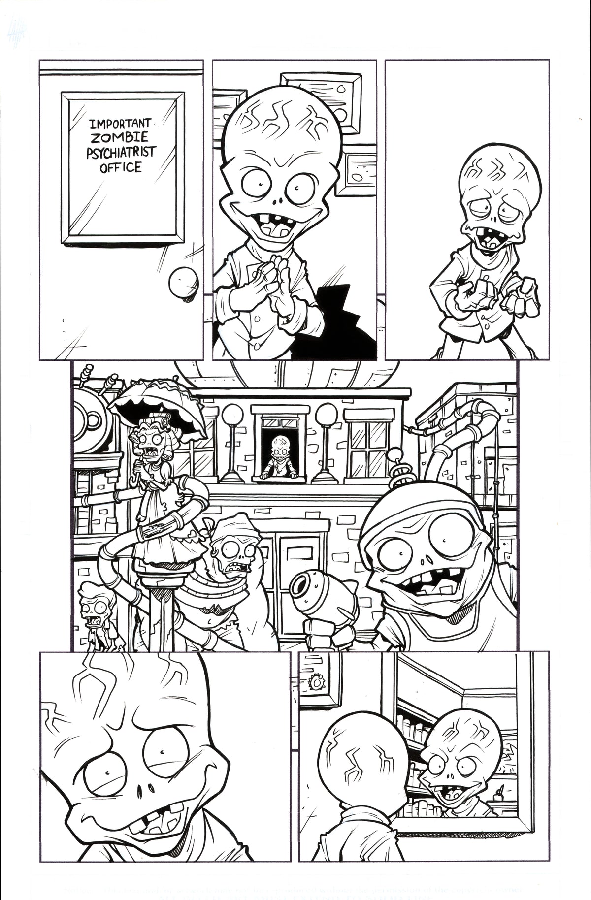 Plants vs. Zombies Garden Warfare Vol. 2 page 17 original comic art by Tim Lattie, Dark Horse