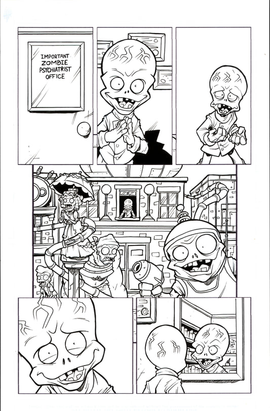 Plants vs. Zombies Garden Warfare Vol. 2 page 17 original comic art by Tim Lattie, Dark Horse