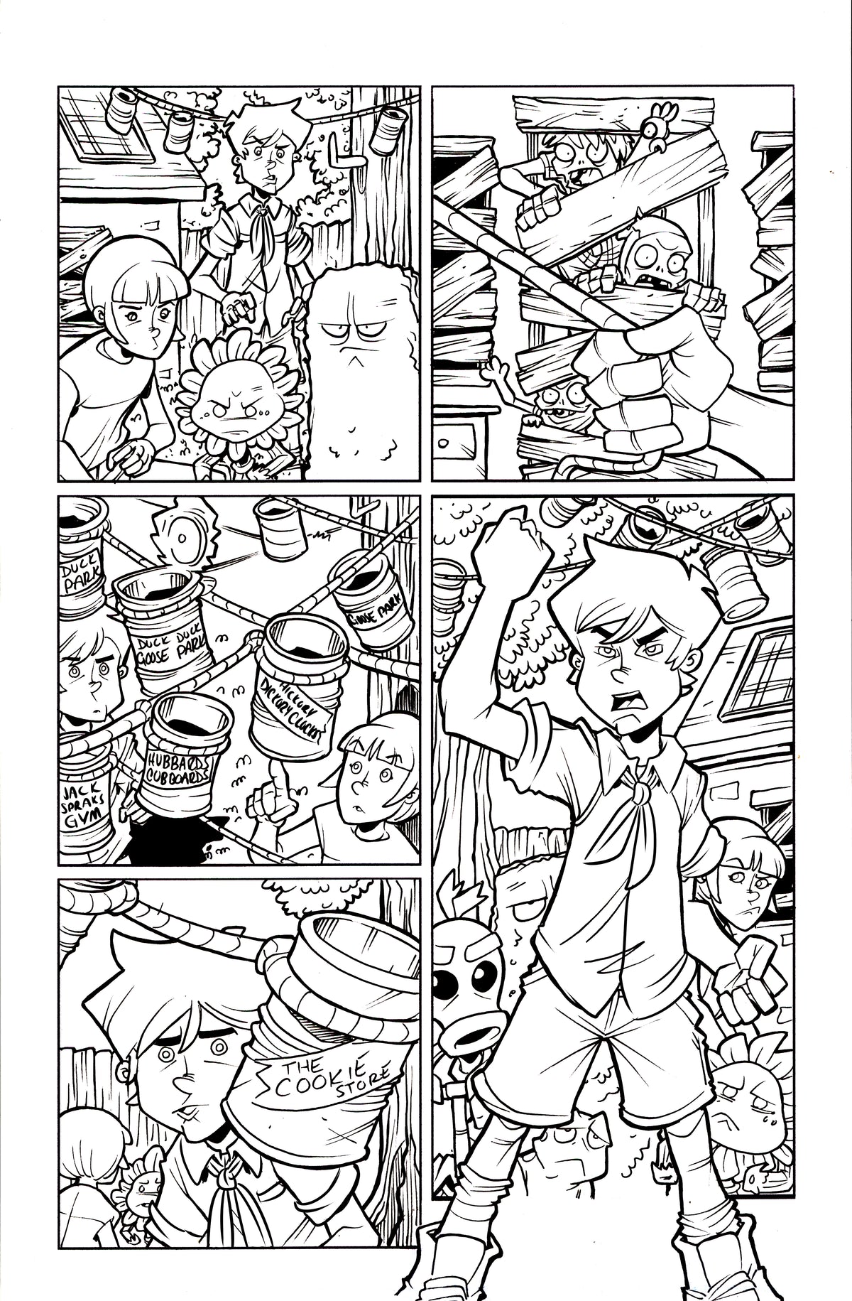 Plants vs. Zombies Garden Warfare Vol. 2 page 19 original comic art by Tim Lattie, Dark Horse