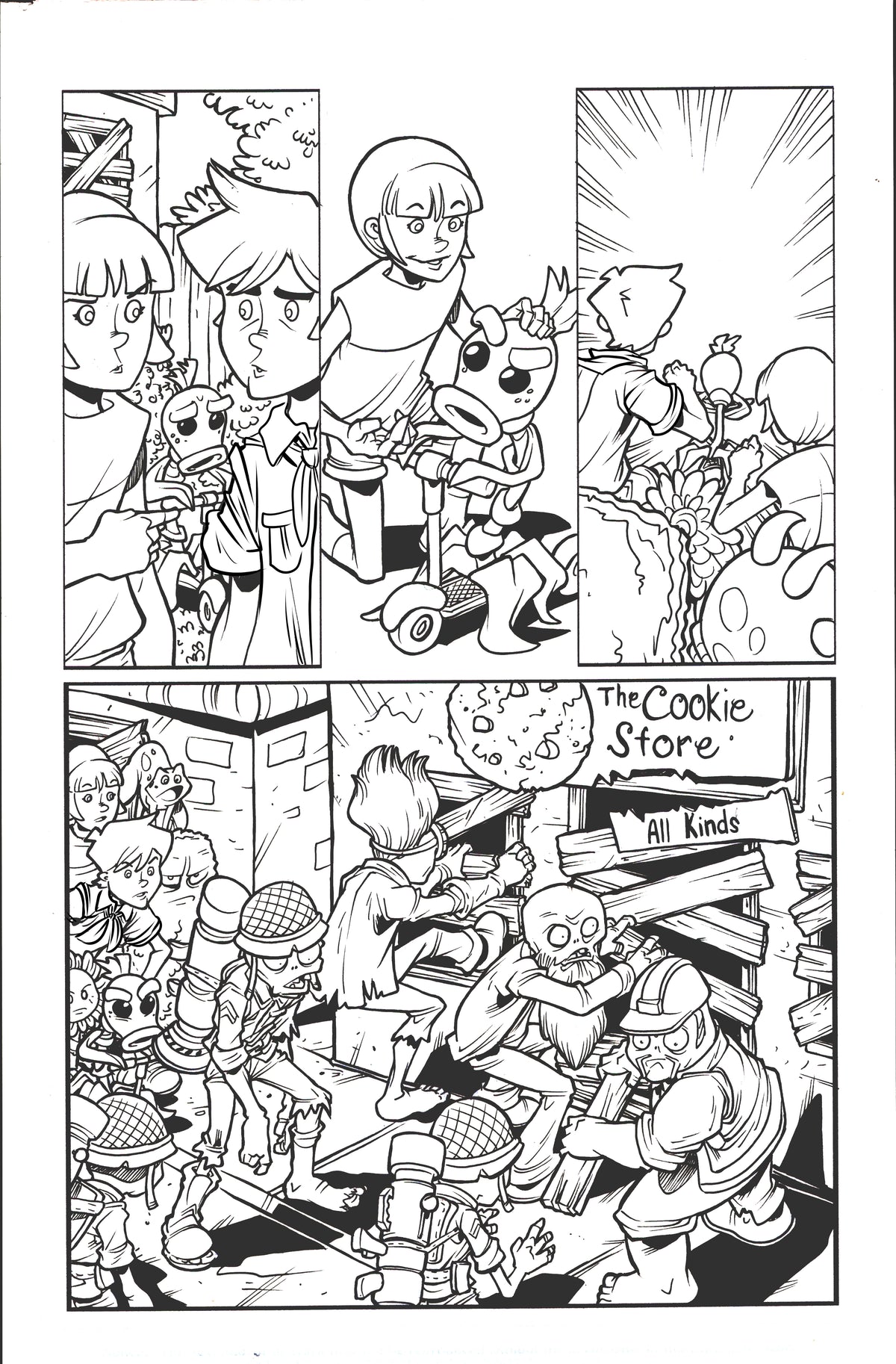 Plants vs. Zombies Garden Warfare Vol. 2 page 20 original comic art by Tim Lattie, Dark Horse