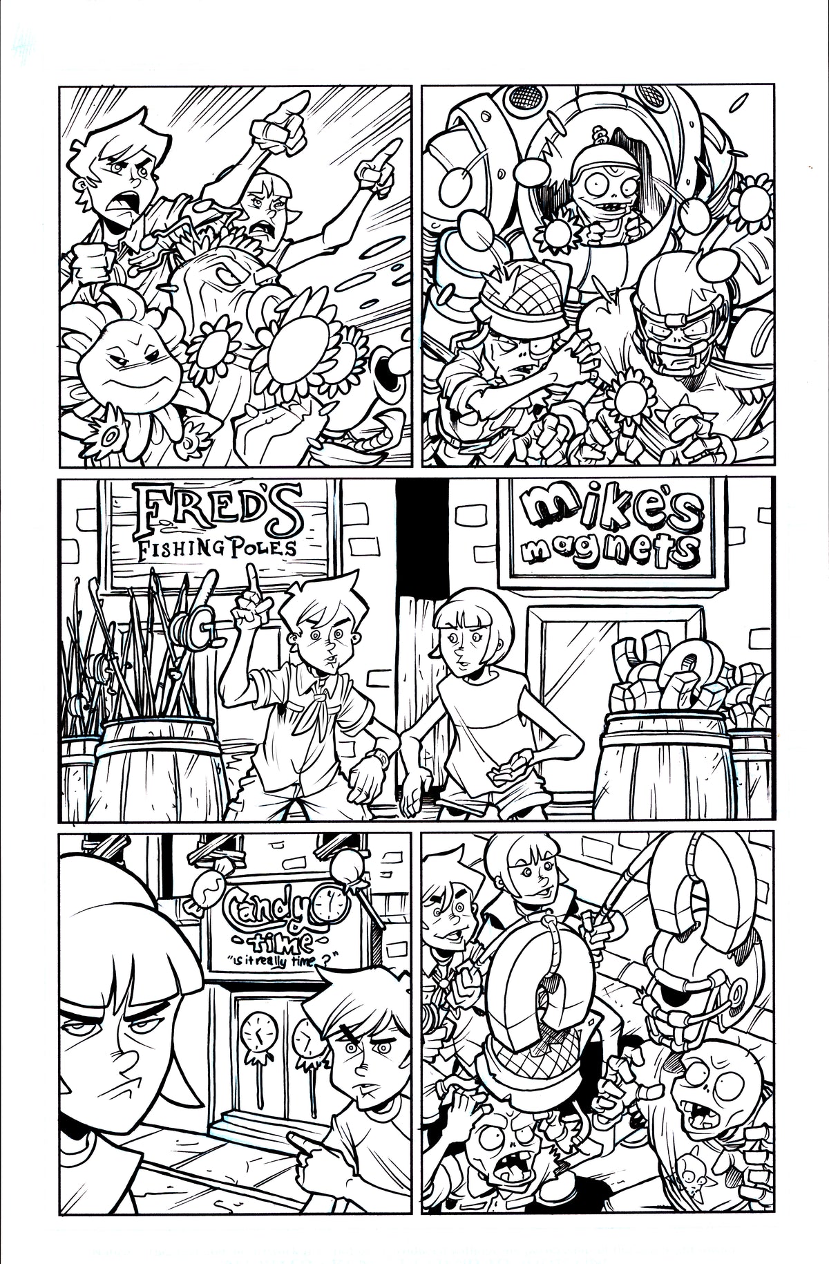 Plants vs. Zombies Garden Warfare Vol. 2 page 21 original comic art by Tim Lattie, Dark Horse