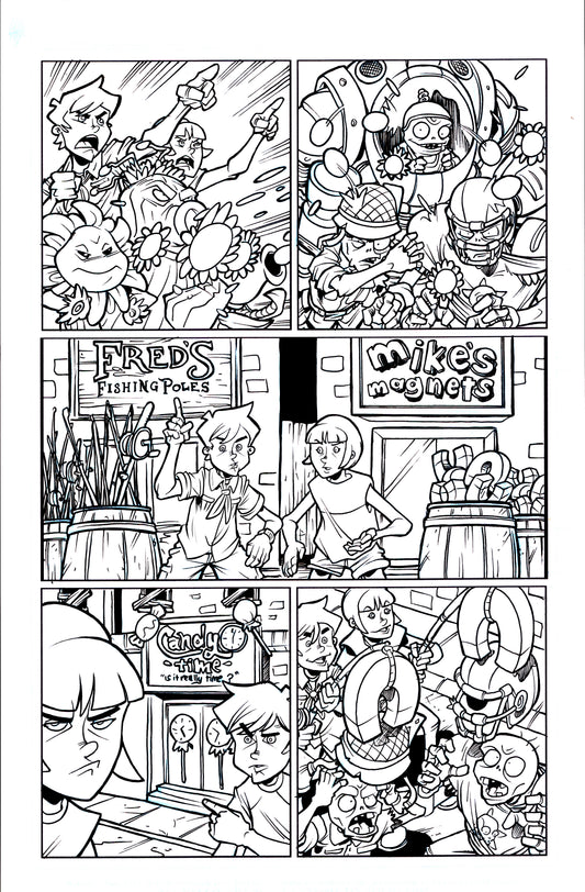 Plants vs. Zombies Garden Warfare Vol. 2 page 21 original comic art by Tim Lattie, Dark Horse