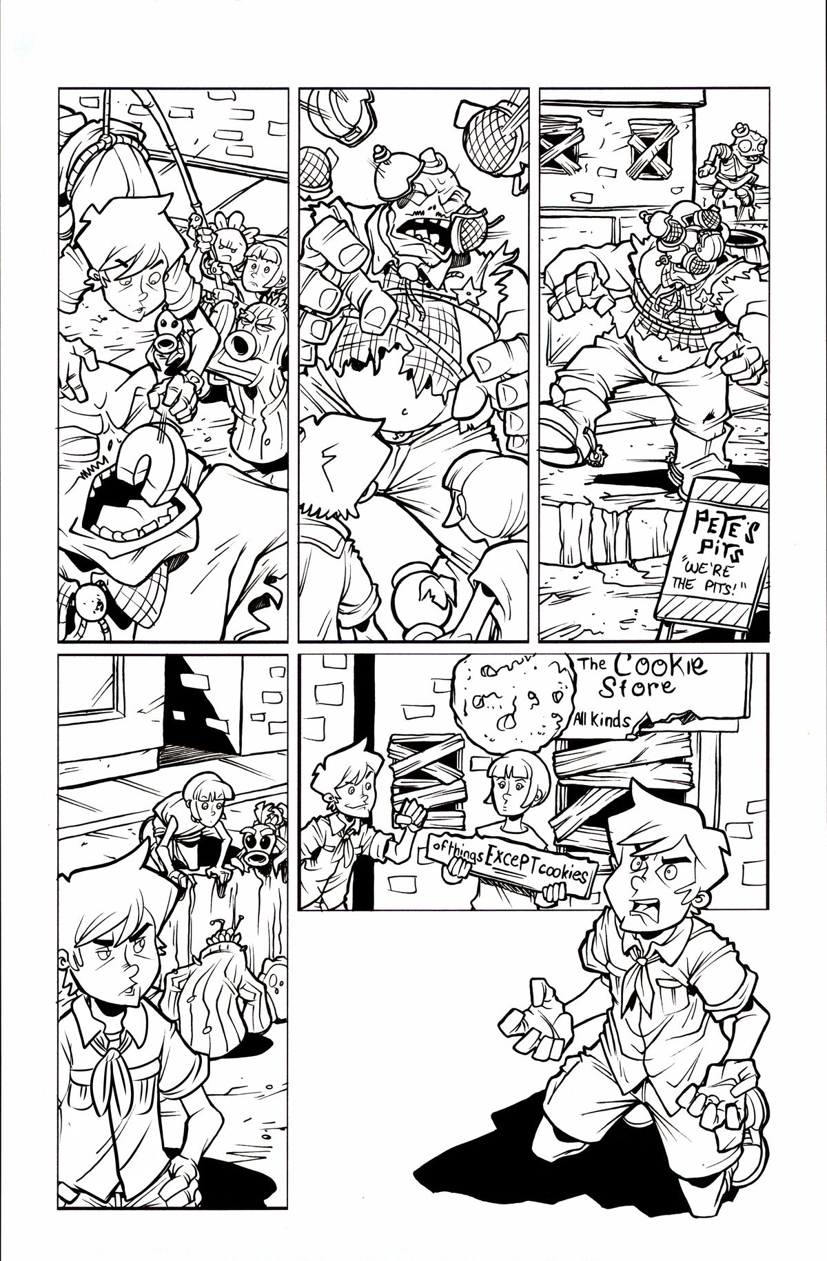 Plants vs. Zombies Garden Warfare Vol. 2 page 23 original comic art by Tim Lattie, Dark Horse