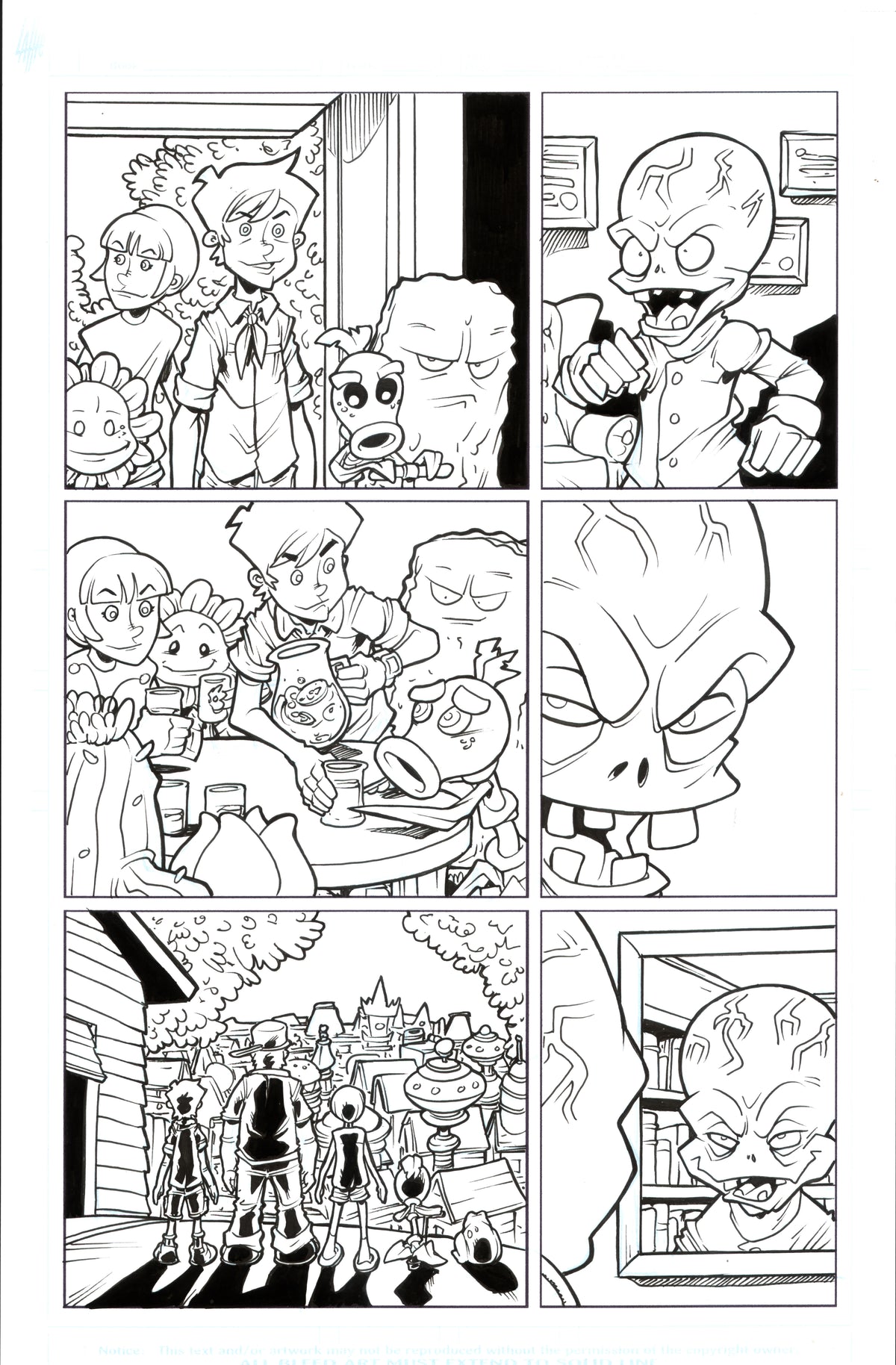 Plants vs. Zombies Garden Warfare Vol. 2 page 24 original comic art by Tim Lattie, Dark Horse