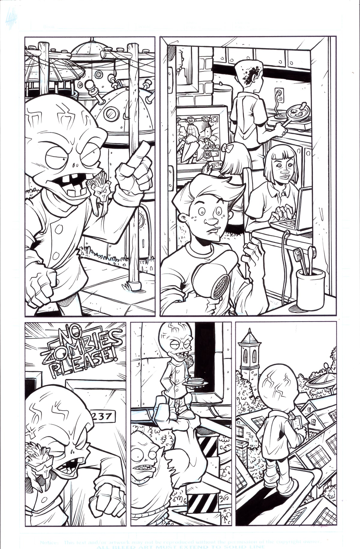 Plants vs. Zombies Garden Warfare Vol. 2 page 27 original comic art by Tim Lattie, Dark Horse
