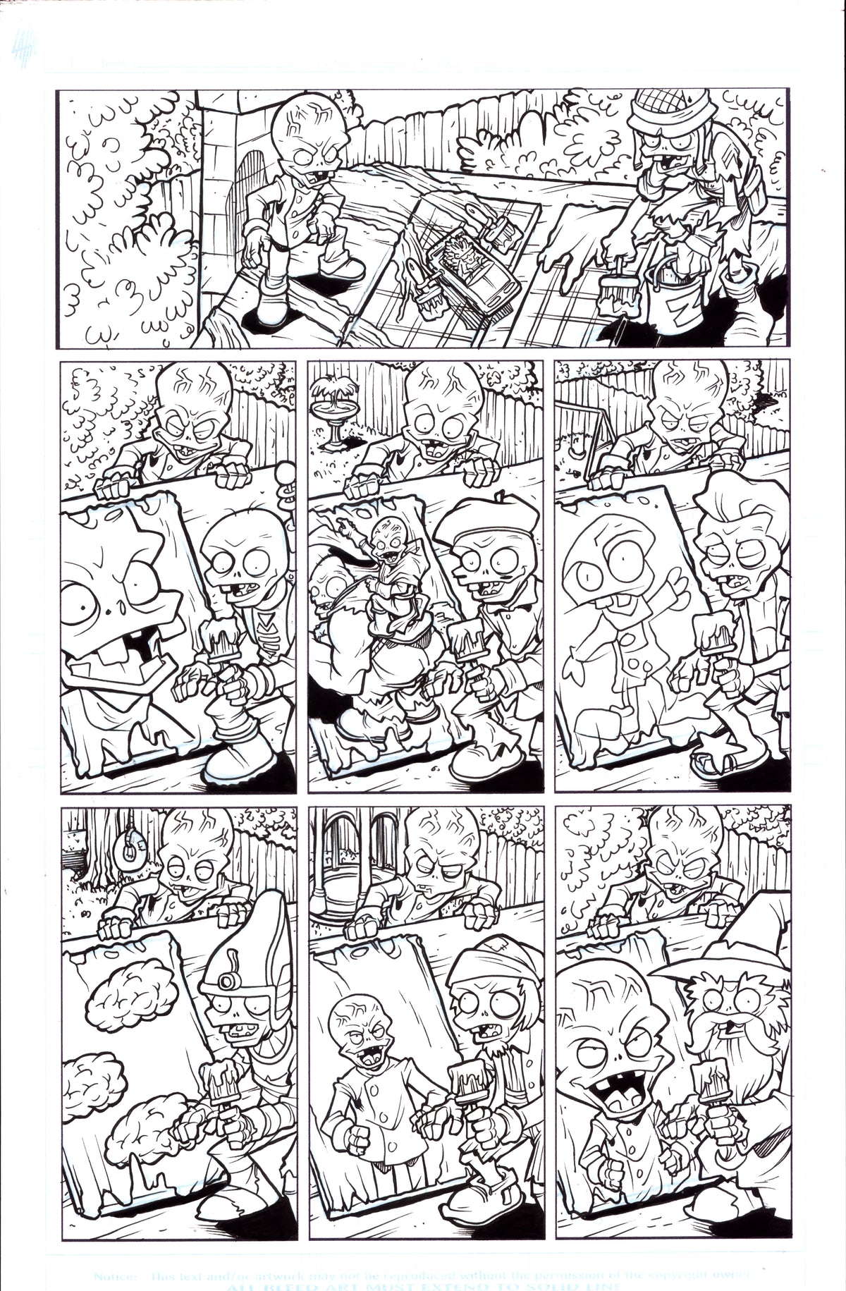 Plants vs. Zombies Garden Warfare Vol. 2 page 28 original comic art by Tim Lattie, Dark Horse