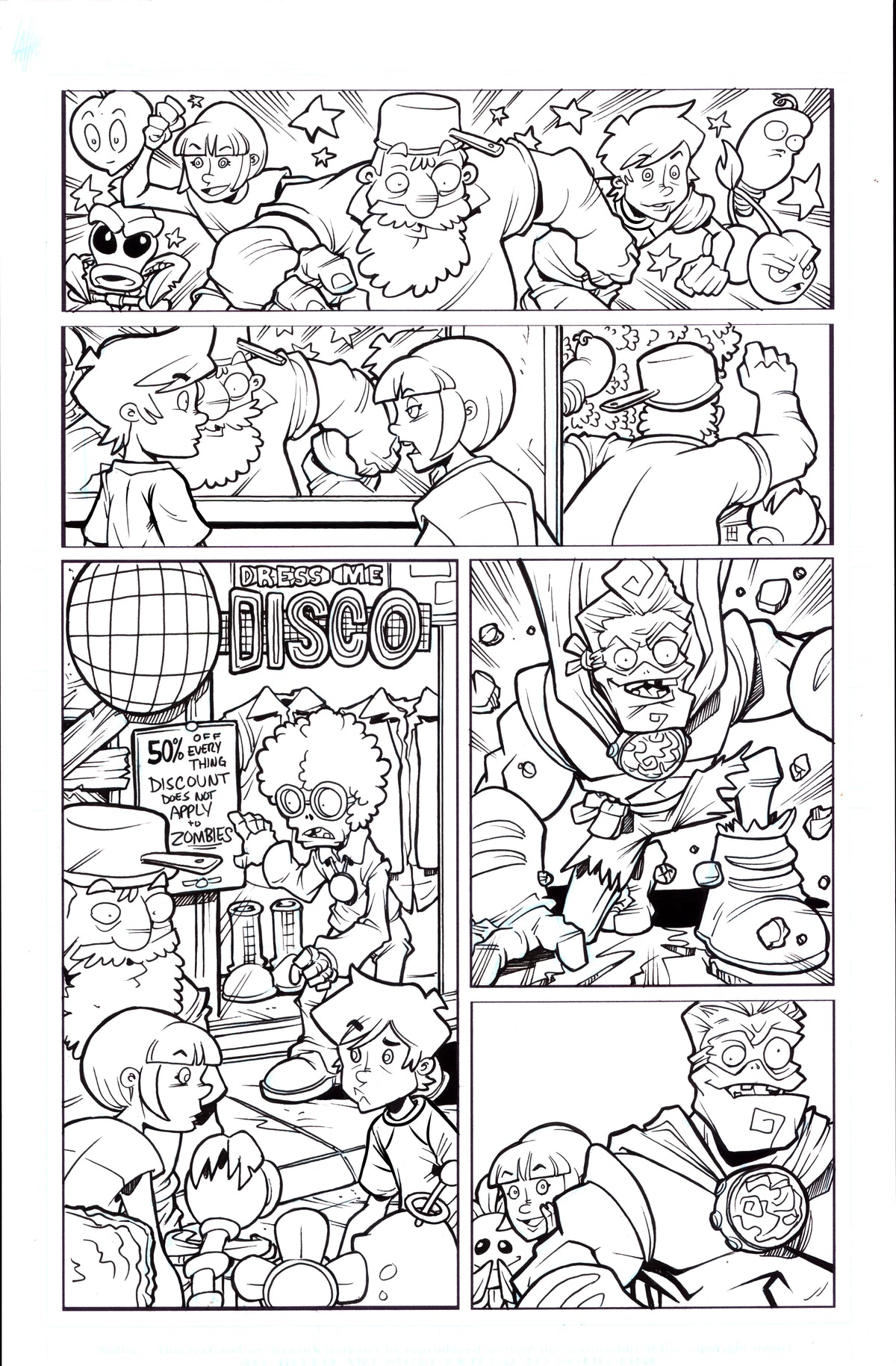 Plants vs. Zombies Garden Warfare Vol. 2 page 35 original comic art by Tim Lattie, Dark Horse
