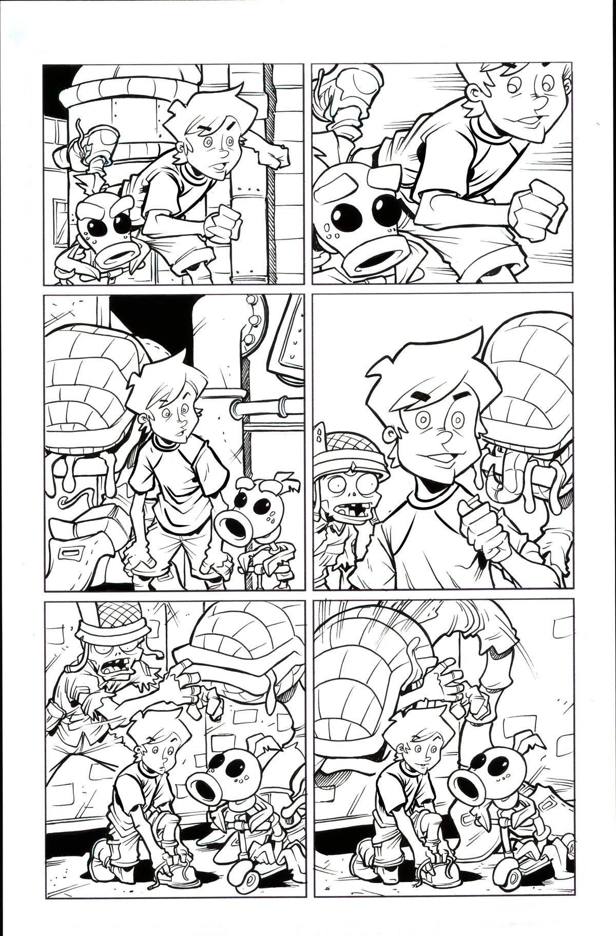 Plants vs. Zombies Garden Warfare Vol. 2 page 36 original comic art by Tim Lattie, Dark Horse