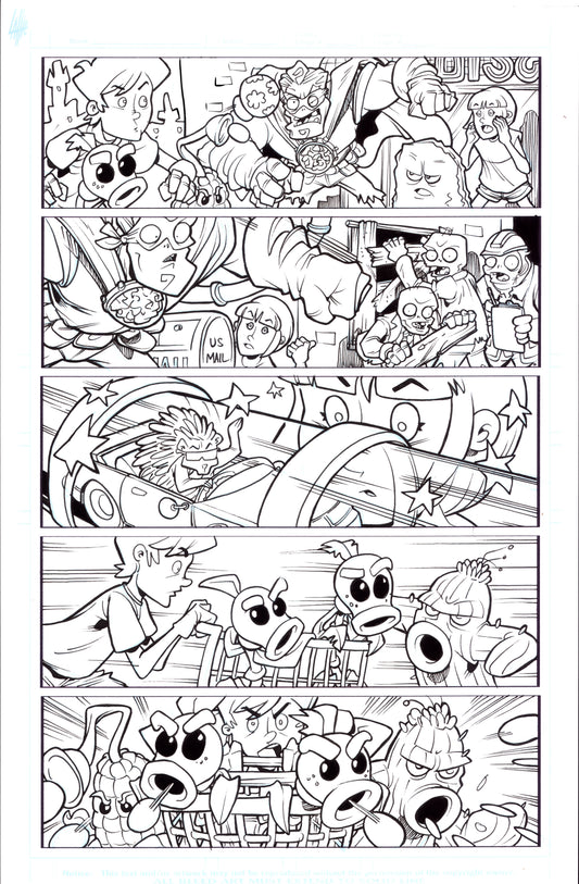 Plants vs. Zombies Garden Warfare Vol. 2 page 38 original comic art by Tim Lattie, Dark Horse