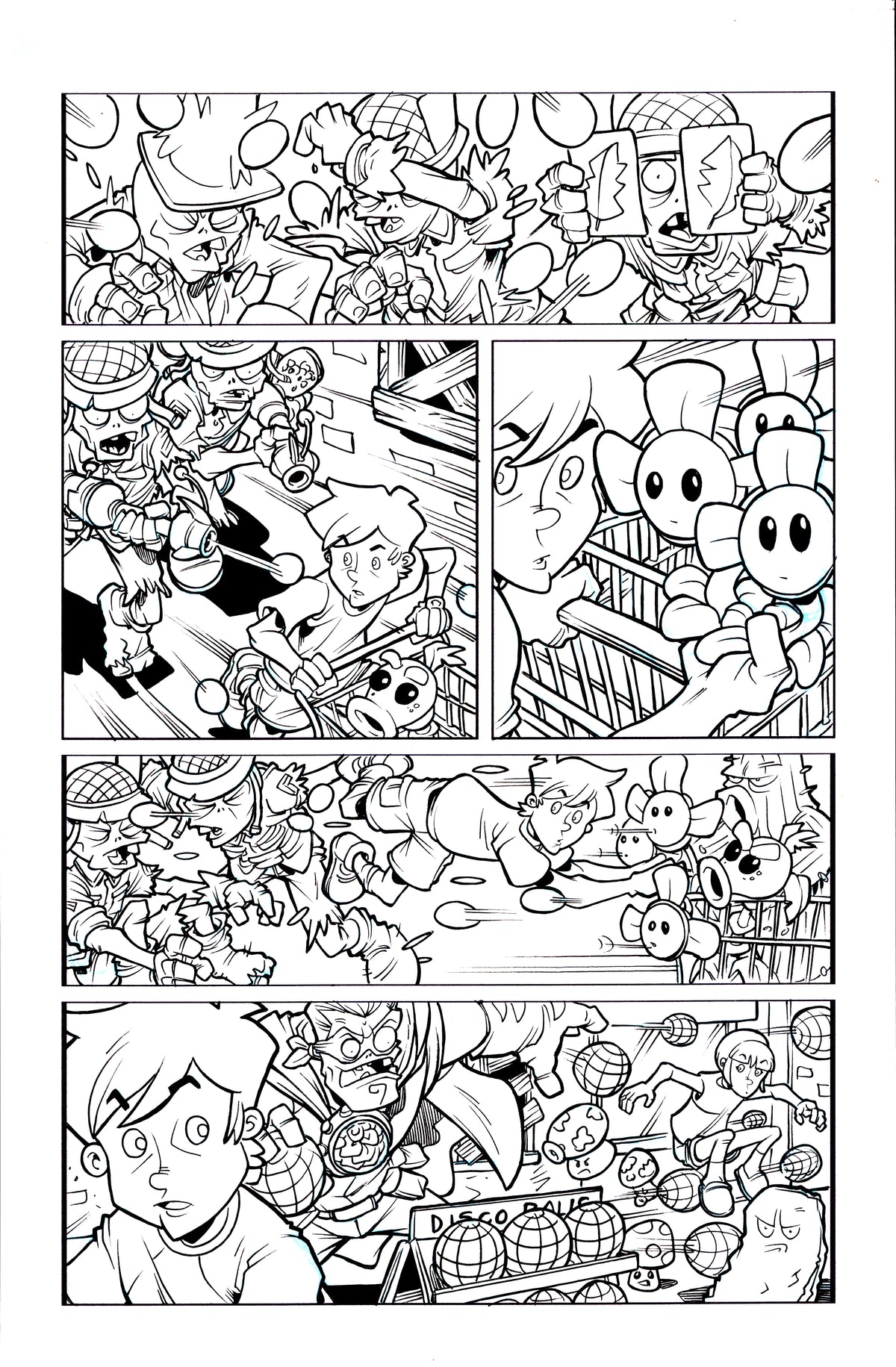 Plants vs. Zombies Garden Warfare Vol. 2 page 39 original comic art by Tim Lattie, Dark Horse