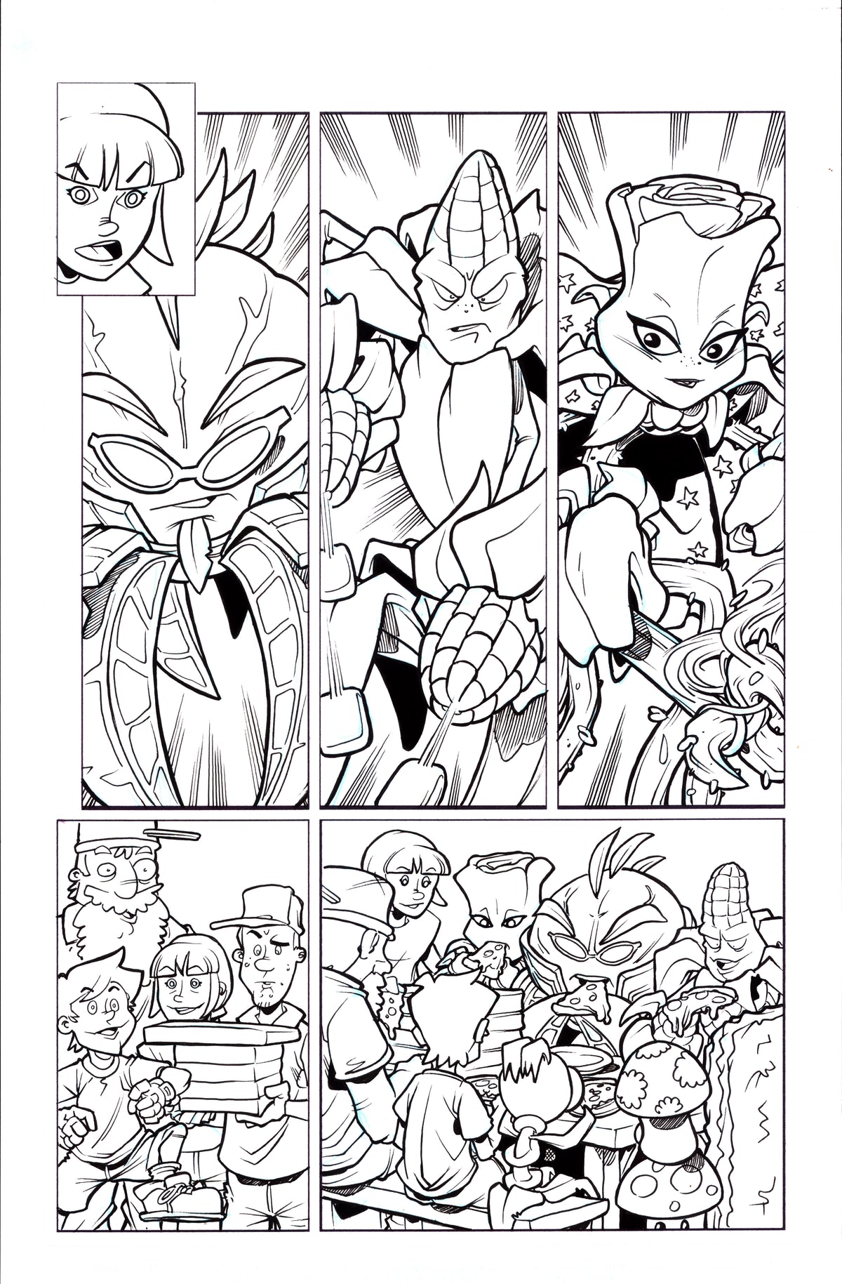 Plants vs. Zombies Garden Warfare Vol. 2 page 43 original comic art by Tim Lattie, Dark Horse