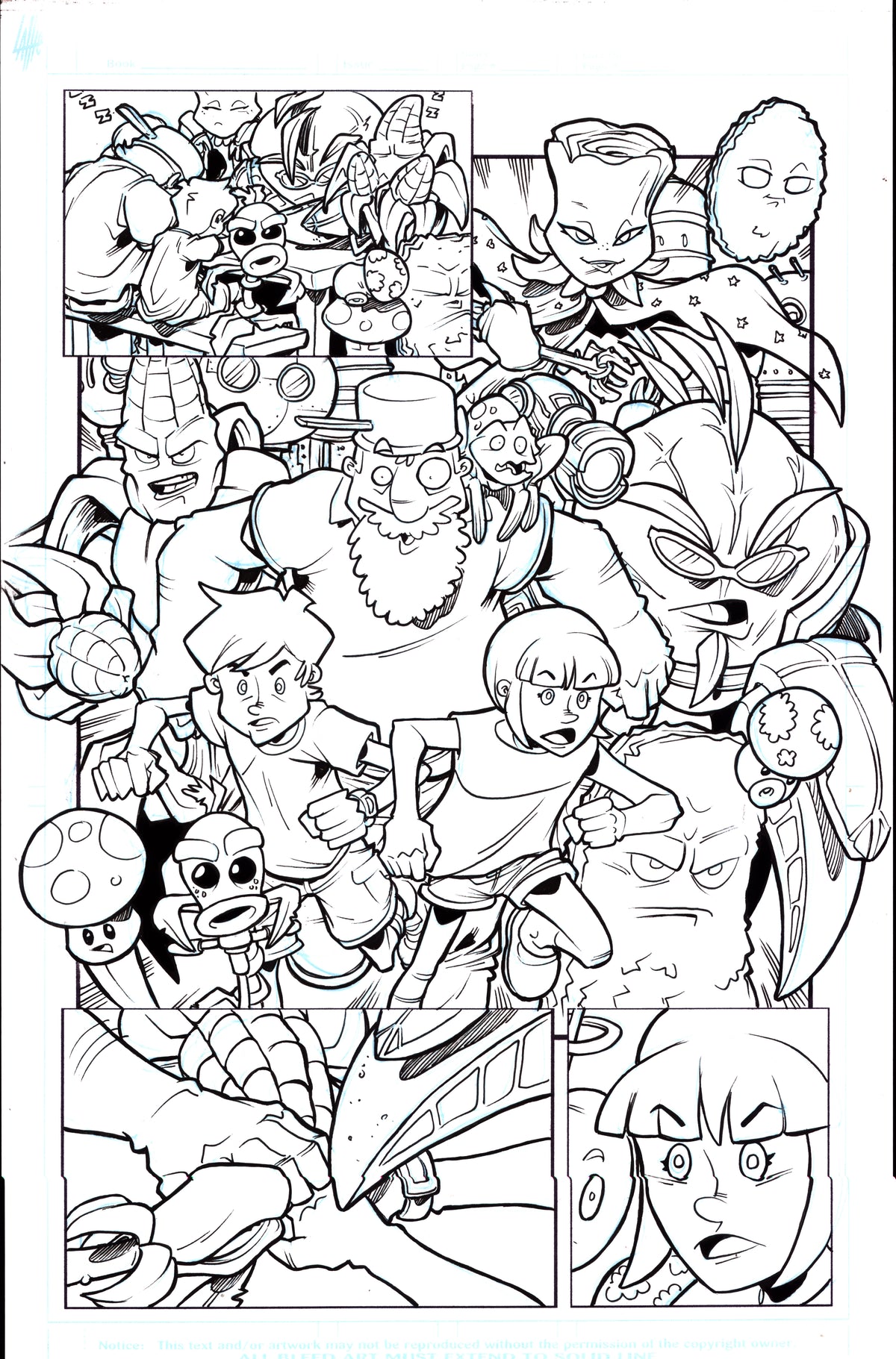 Plants vs. Zombies Garden Warfare Vol. 2 page 44 original comic art by Tim Lattie, Dark Horse