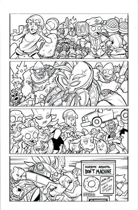 Plants vs. Zombies Garden Warfare Vol. 2 page 45 original comic art by Tim Lattie, Dark Horse