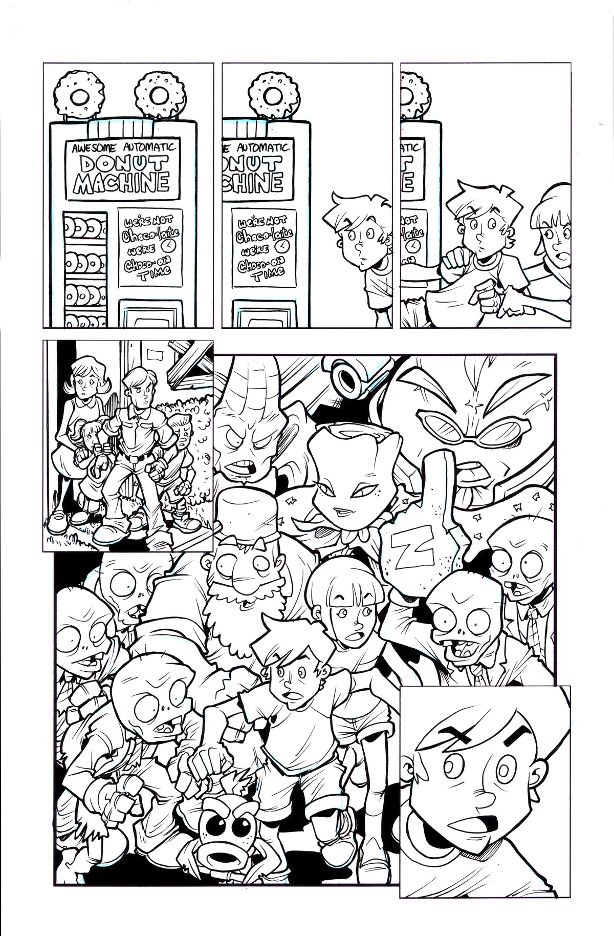 Plants vs. Zombies Garden Warfare Vol. 2 page 46 original comic art by Tim Lattie, Dark Horse