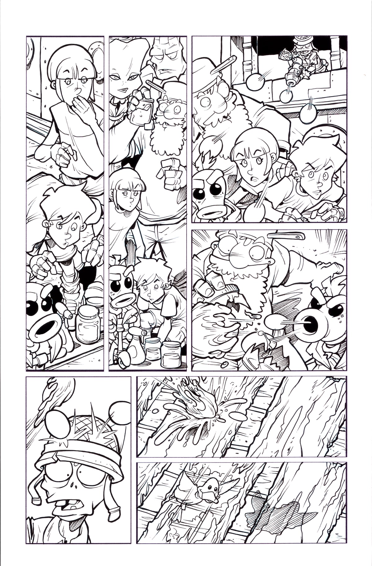 Plants vs. Zombies Garden Warfare Vol. 2 page 47 original comic art by Tim Lattie, Dark Horse