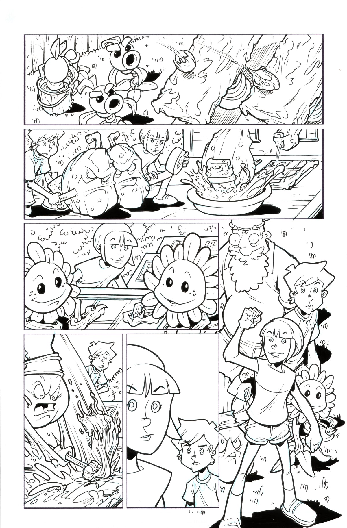 Plants vs. Zombies Garden Warfare Vol. 2 page 49 original comic art by Tim Lattie, Dark Horse