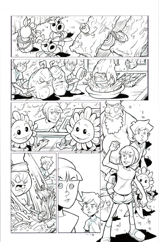 Plants vs. Zombies Garden Warfare Vol. 2 page 49 original comic art by Tim Lattie, Dark Horse