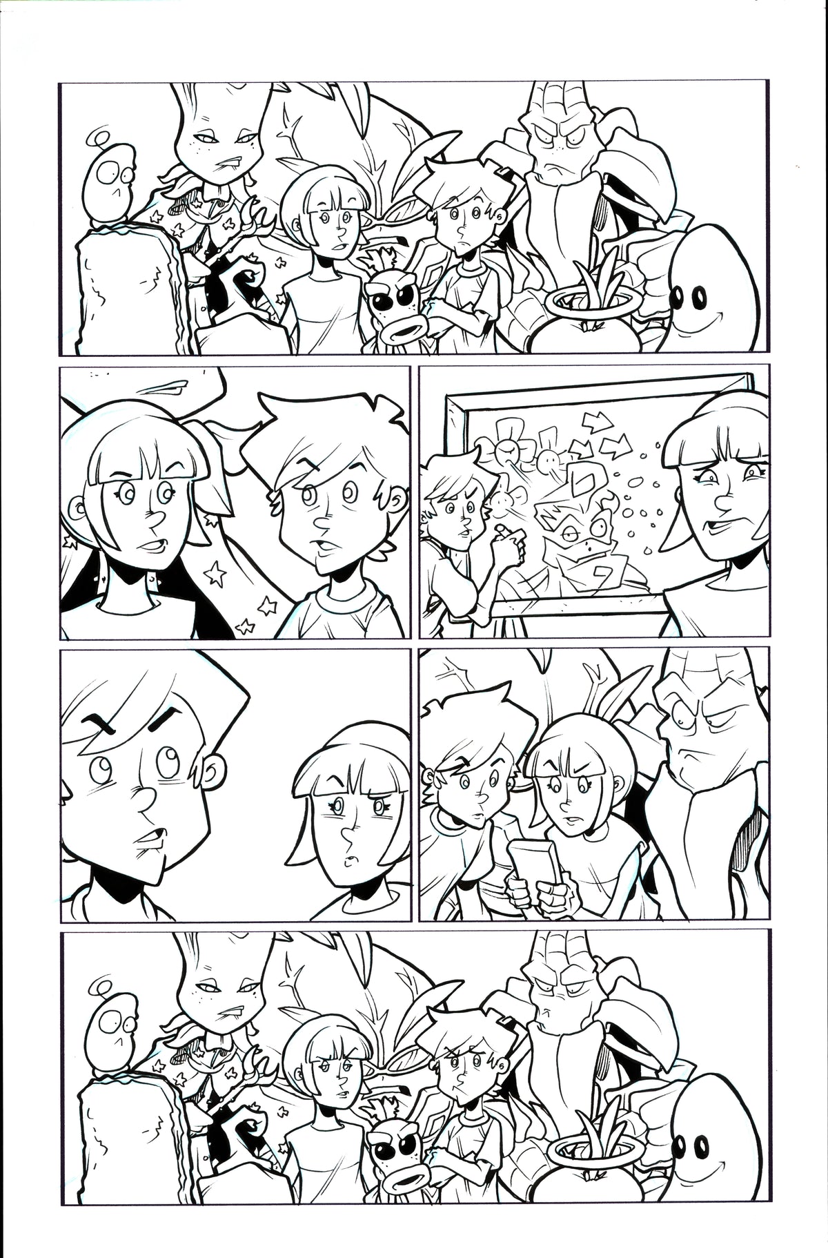 Plants vs. Zombies Garden Warfare Vol. 2 page 53 original comic art by Tim Lattie, Dark Horse