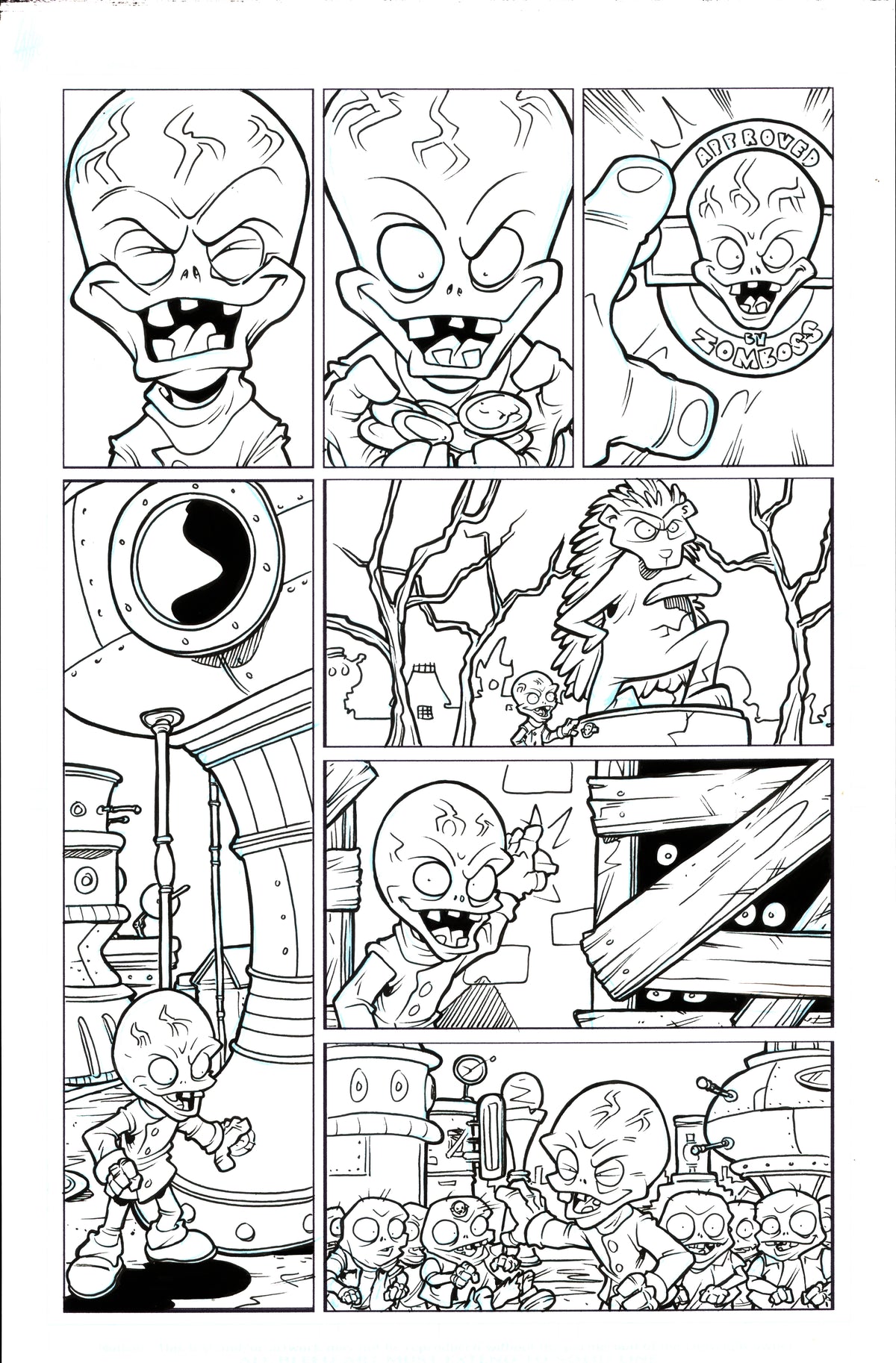 Plants vs. Zombies Garden Warfare Vol. 2 page 54 original comic art by Tim Lattie, Dark Horse