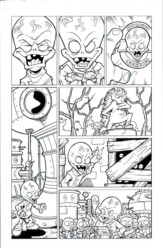 Plants vs. Zombies Garden Warfare Vol. 2 page 54 original comic art by Tim Lattie, Dark Horse