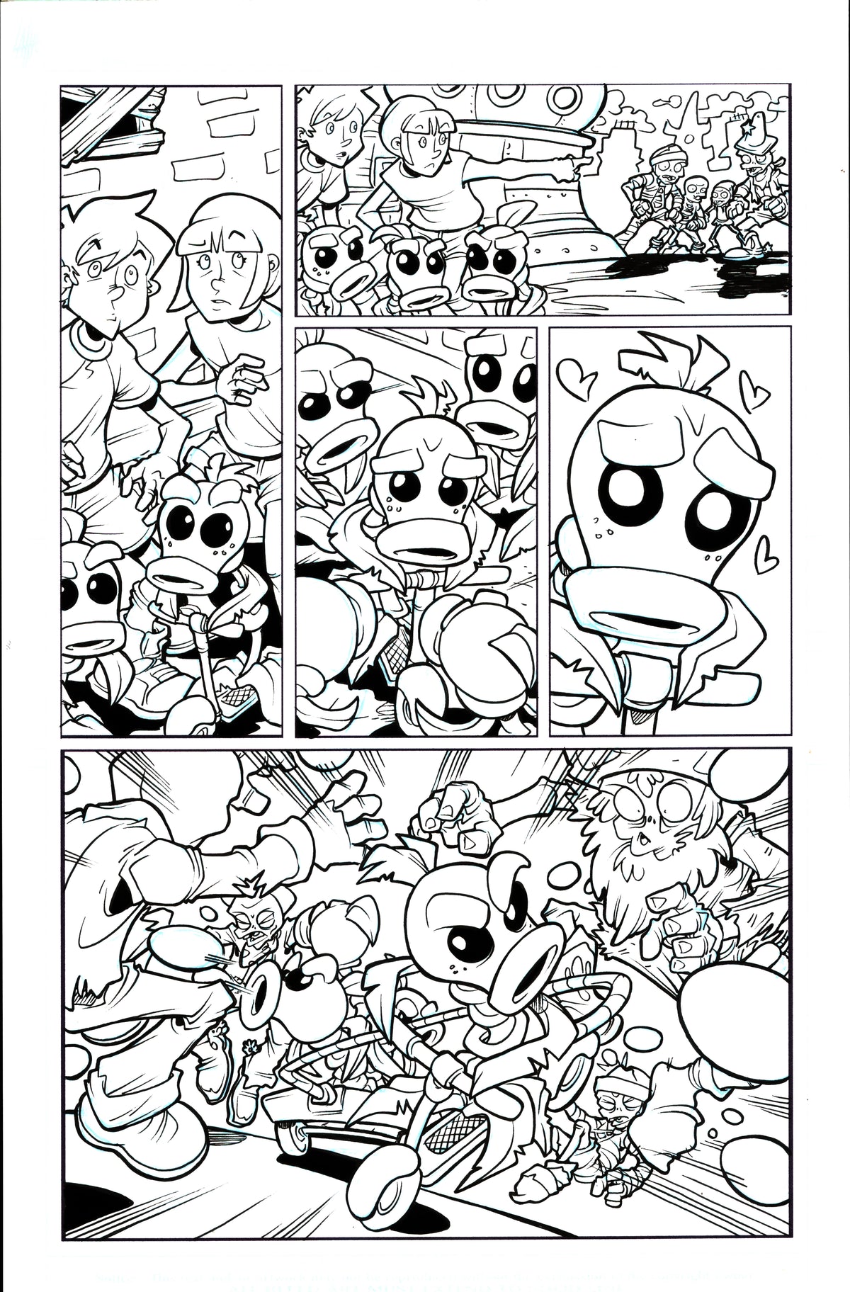 Plants vs. Zombies Garden Warfare Vol. 2 page 55 original comic art by Tim Lattie, Dark Horse