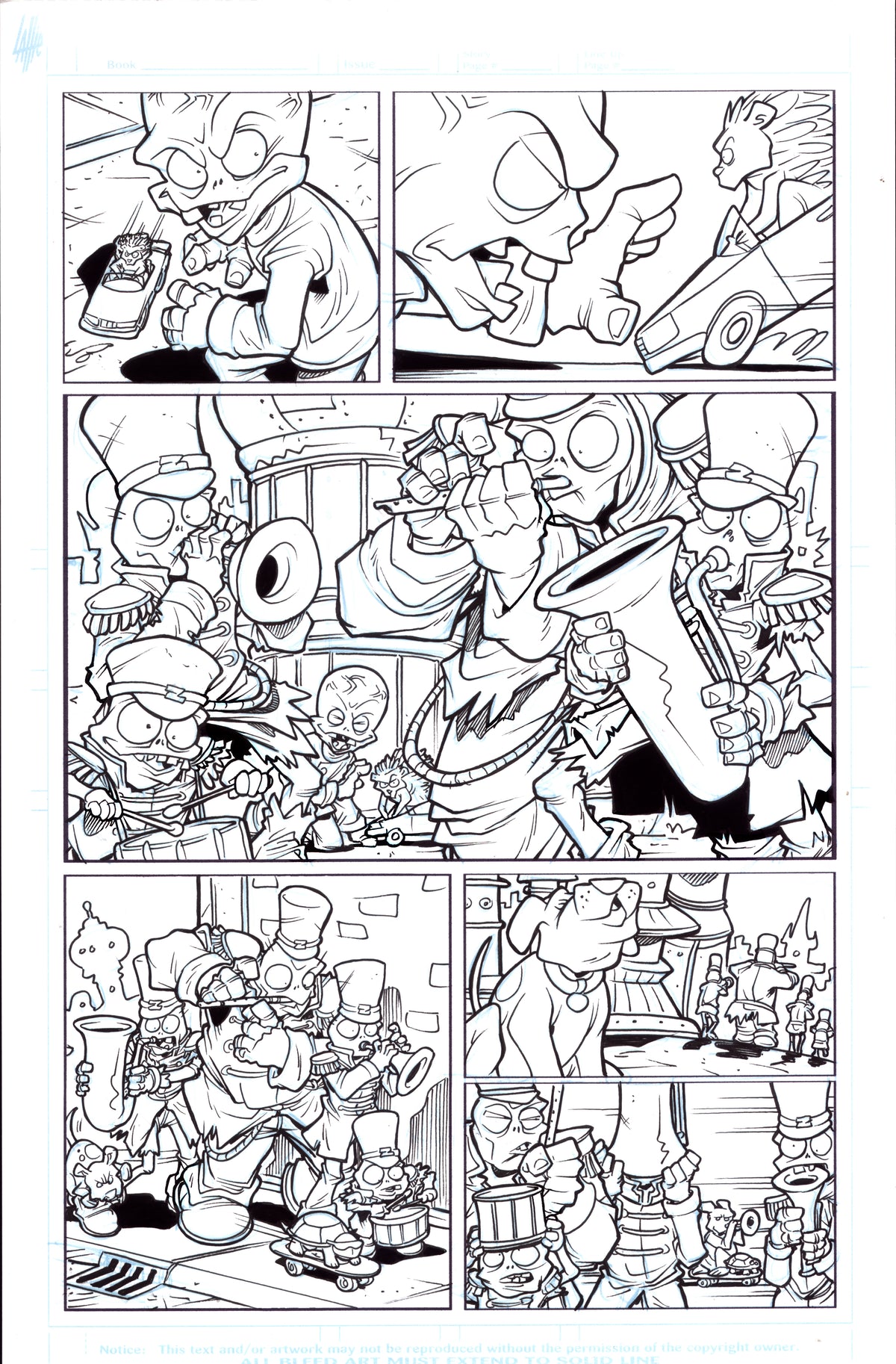 Plants vs. Zombies Garden Warfare Vol. 2 page 56 original comic art by Tim Lattie, Dark Horse
